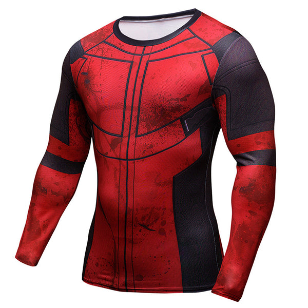 Fun Deadpool 3D Printed T-shirts Men Women Cosplay Costume Display Long Sleeve Compression Shirt Tight Clothing fitness Top Male