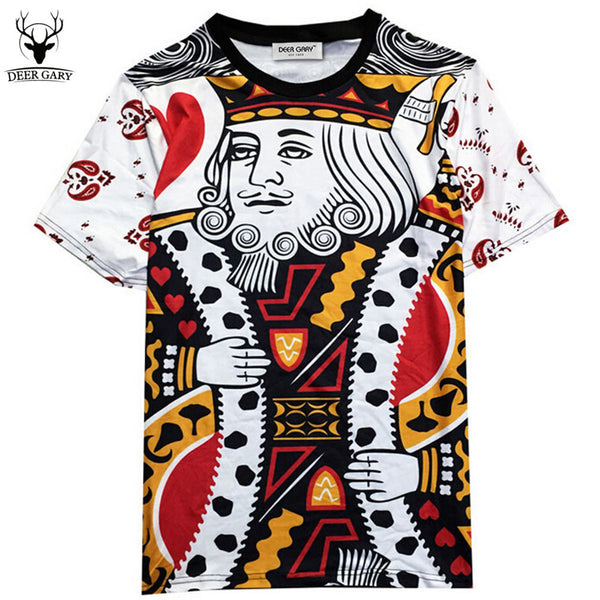 New 2016 Summer t shirt men/women Playing cards print 3d t shirt hip hop tee shirts camisa masculina men tshirt homme