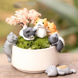 Best Selling 6 Pcs/Set Cute Cartoon Lazy Cats For Micro Landscape Kitten Microlandschaft Pot Culture Tools Garden Decorations