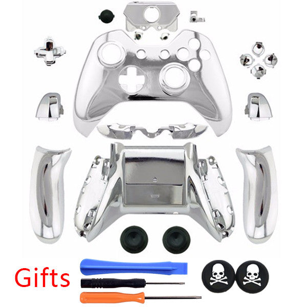 Silvery Plating Full Housing Shell Cover Accessories kit With 3.5 mm headset jack Version +GIFTS for XBOX ONE Controller