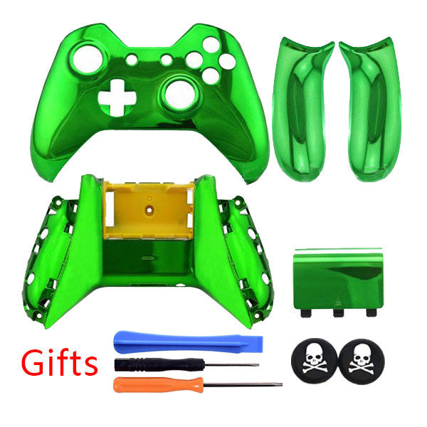 New version Green Plating Chrome Full Housing Shell Cover With 3.5 mm headsets jack +GIFTS for XBOX ONE Wireless Controller