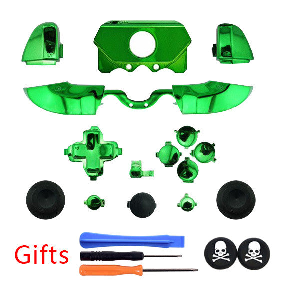 New version Green Plating Chrome Full Housing Shell Cover With 3.5 mm headsets jack +GIFTS for XBOX ONE Wireless Controller