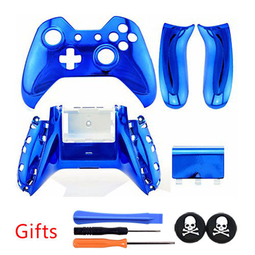 Dark Blue ABS Plating Chrome Full Housing Shell Case Button Kit Without 3.5mm earphone jack for Xbox ONE Wireless Controller