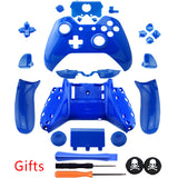 Dark Blue ABS Glossy polishing Full Gamepad Housing Shell Case With 3.5 mm headset jack Version for XBOX ONE Wireless Controller