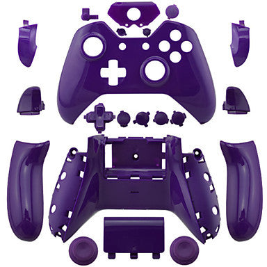 Purple smooth Controller Shell Case Full Top Bottom Shell Button kit Without 3.5 mm headsets jack +GIFTS for XBOX ONE Controller