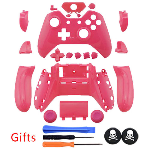 Old version Pink Smooth Polishing Controller Case Full Housing Cover Shell Button kit +Big GIFT for XBOX ONE Controller