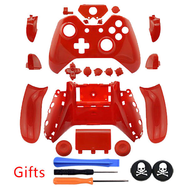 Red Smooth Polishing Full Housing Shell Upper Bottom Shell Button kit Without 3.5 mm headsets jack+gifts for XBOX ONE Controller