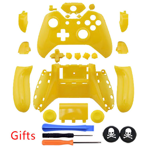 Yellow ABS Polishing Old Version Controller Shell Case Cover Top Bottom Shell Button kit +GIFTS for XBOX ONE Controller