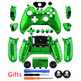 Green Plating Old Version Full Housing Shell Cover+Button Kits Without 3.5mm headsets jack+GIFT for XBOX ONE Wireless Controller