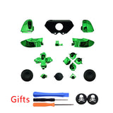 Green Plating Old Version Full Housing Shell Cover+Button Kits Without 3.5mm headsets jack+GIFT for XBOX ONE Wireless Controller