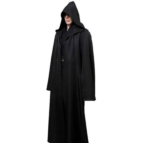 Men Halloween Star Wars Jedi Cloak Cos Play Adult Hooded Robe Cloak Cape Halloween Costume Black Brown